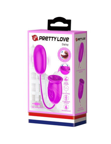 PRETTY LOVE DAISY HUEVO DUAL VIBRADOR RECARGABLE MORADO