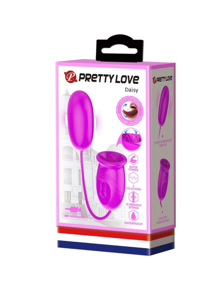 PRETTY LOVE DAISY HUEVO DUAL VIBRADOR RECARGABLE MORADO PRETTY LOVE DAISY HUEVO DUAL VIBRADOR RECARGABLE MORADO