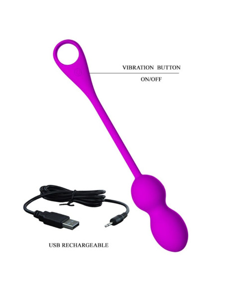 PRETTY LOVE ELVIRA BOLAS VIBRADORAS RECARGABLE MORADO PRETTY LOVE ELVIRA BOLAS VIBRADORAS RECARGABLE MORADO