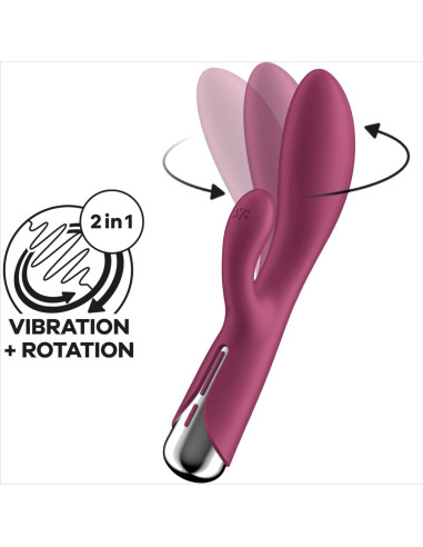 SATISFYER SPINNING RABBIT 1 ESTIMULACION CLITORIS Y PUNTO G ROJO