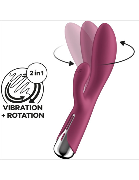 SATISFYER SPINNING RABBIT 1 ESTIMULACION CLITORIS Y PUNTO G ROJO
