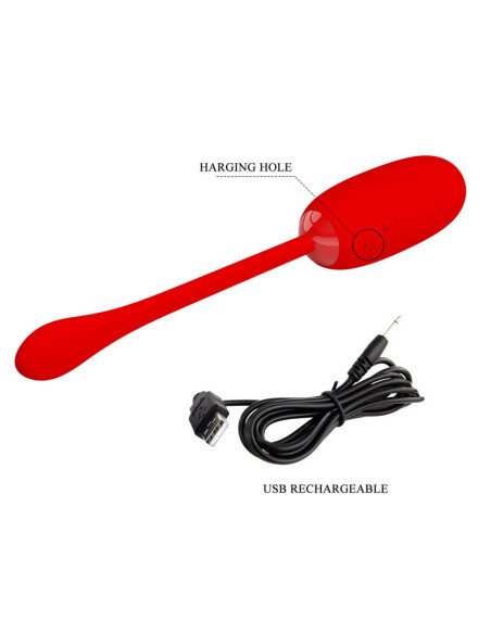 PRETTY LOVE JULIUS HUEVO VIBRADOR IMPERMEBLE RECARGABLE ROJO PRETTY LOVE JULIUS HUEVO VIBRADOR IMPERMEBLE RECARGABLE ROJO