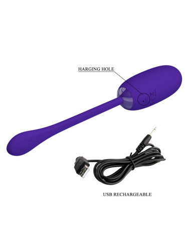 PRETTY LOVE JULIUS HUEVO VIBRADOR IMPERMEBLE RECARGABLE LILA