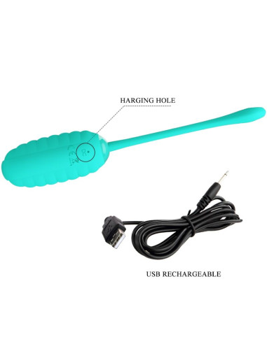 PRETTY LOVE KIRK HUEVO VIBRADOR RECARGABLE VERDE AGUA