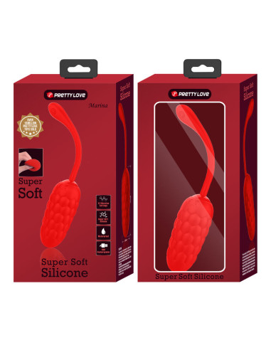 PRETTY LOVE HUEVO VIBRADOR CON TEXTURA MARINA RECARGABLE ROJO