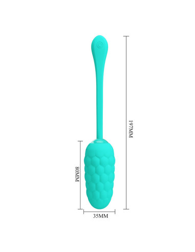 PRETTY LOVE HUEVO VIBRADOR CON TEXTURA MARINA RECARGABLE VERDE AGUA