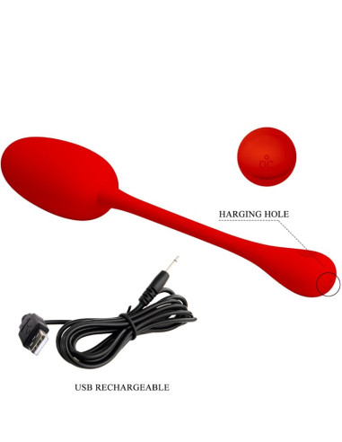PRETTY LOVE KNUCKER HUEVO VIBRADOR RECARGABLE ROJO