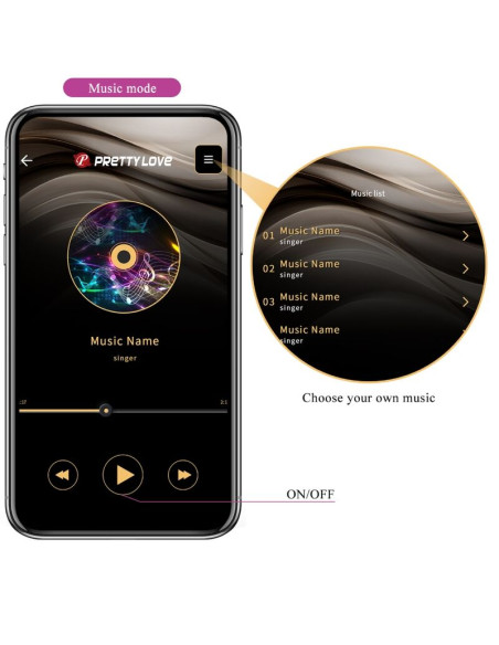 PRETTY LOVE CATALINA VIBRADOR APP CONTROL REMOTO LILA PRETTY LOVE CATALINA VIBRADOR APP CONTROL REMOTO LILA