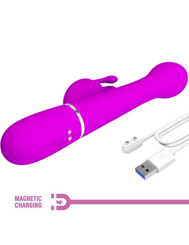 PRETTY LOVE DEJON VIBRADOR RABBIT 3 EN 1 MULTIFUNCION VIOLETA