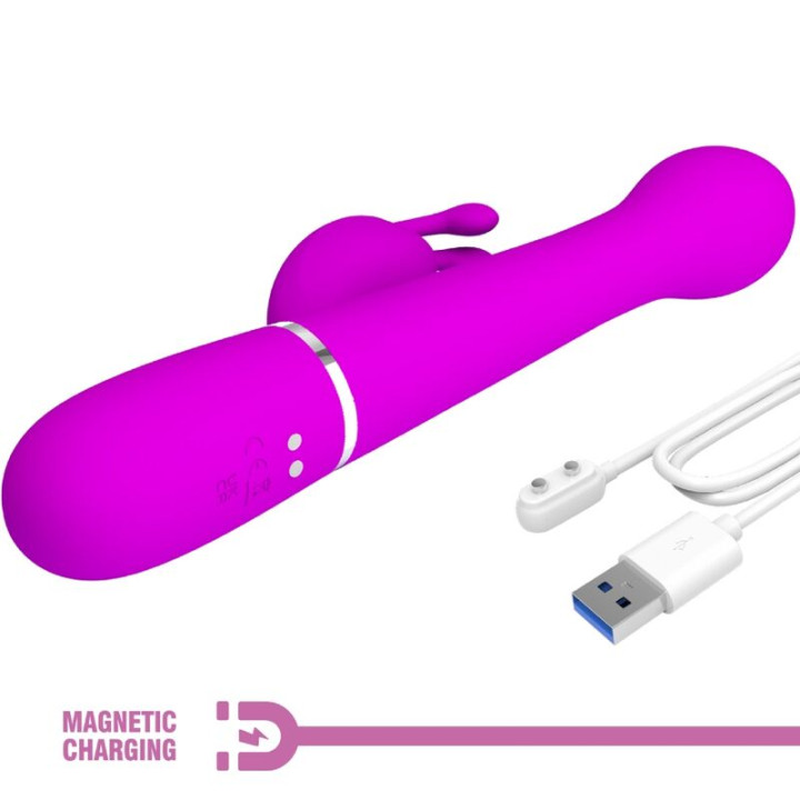 PRETTY LOVE DEJON VIBRADOR RABBIT 3 EN 1 MULTIFUNCION VIOLETA