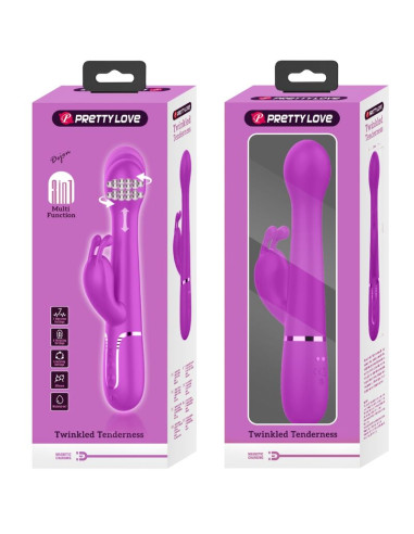 PRETTY LOVE DEJON VIBRADOR RABBIT 3 EN 1 MULTIFUNCION VIOLETA