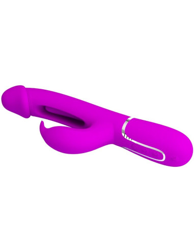 PRETTY LOVE KAMPAS VIBRADOR RABBIT 3 EN 1 MULTIFUNCION CON LENGUA FUCSIA