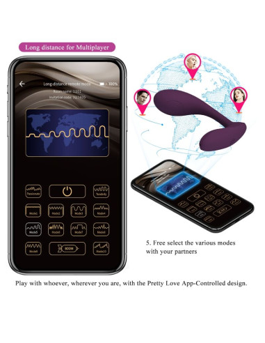 PRETTY LOVE BAIRD G SPOT 12 VIBRACIONES RECARGABLE LILA APP