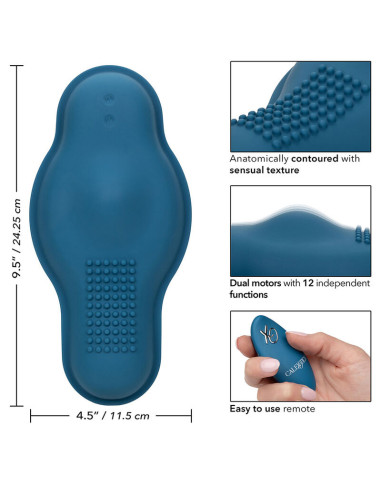 CALEXOTICS RIDER MASAJEADOR DOBLE MOTOR CONTROL REMOTO AZUL