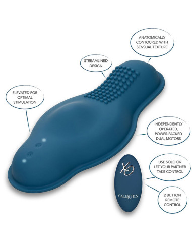 CALEXOTICS RIDER MASAJEADOR DOBLE MOTOR CONTROL REMOTO AZUL