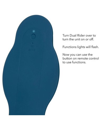 CALEXOTICS RIDER MASAJEADOR DOBLE MOTOR CONTROL REMOTO AZUL