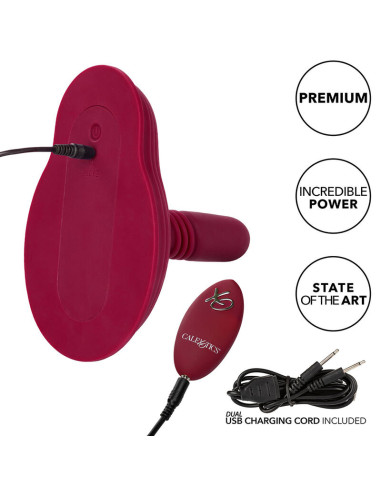CALEXOTICS RIDER MASAJEADOR DOBLE MOTOR CONTROL REMOTO ROJO