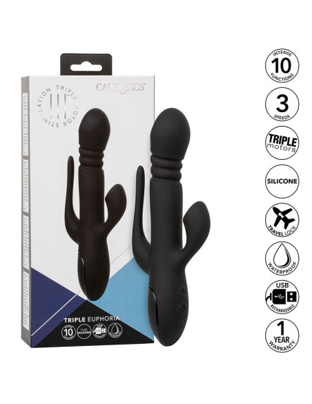 CALEXOTICS VIBRADOR TRIPLE EUPHORIA NEGRO CALEXOTICS VIBRADOR TRIPLE EUPHORIA NEGRO