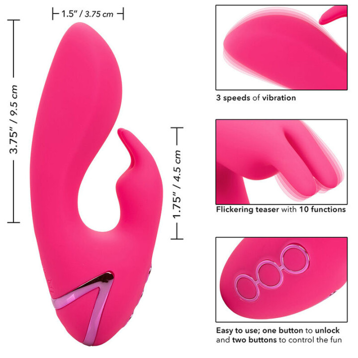 CALEXOTICS SO CAL SUSHINE VIBRATOR RABBIT FUCSIA BY CALIFORNIA DREAMING