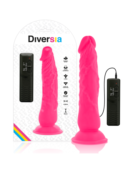 DIVERSIA DILDO REALASTICO FLEXIBLE CON VIBRACIAN ROSA 21 CM O 49 CM