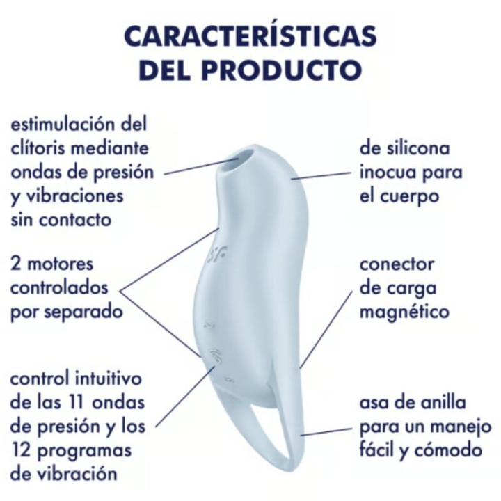 SATISFYER POCKET PRO 1 ESTIMULADOR CLITORIS AZUL CLARO