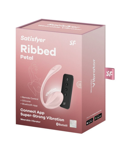 SATISFYER RIBBED PETAL ESTIMULADOR PUNTO G CONTROL REMOTO ROSA APP GRATUITA