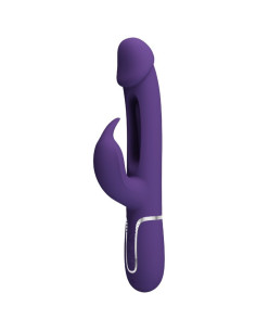 PRETTY LOVE KAMPAS VIBRADOR RABBIT 3 EN 1 MULTIFUNCION CON LENGUA VIOLETA 2