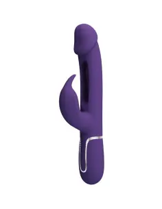 PRETTY LOVE KAMPAS VIBRADOR RABBIT 3 EN 1 MULTIFUNCION CON LENGUA VIOLETA 2