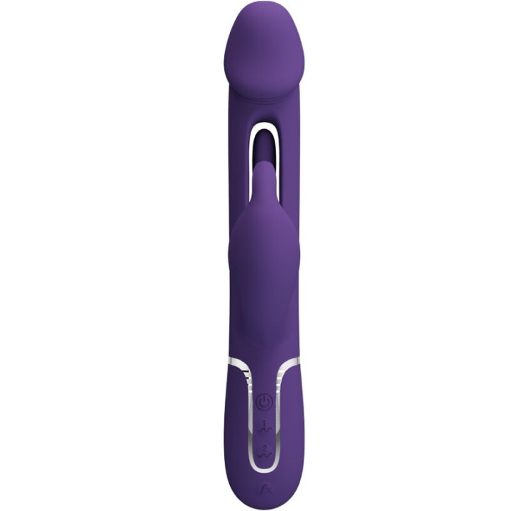 PRETTY LOVE KAMPAS VIBRADOR RABBIT 3 EN 1 MULTIFUNCION CON LENGUA VIOLETA