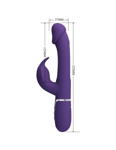 PRETTY LOVE KAMPAS VIBRADOR RABBIT 3 EN 1 MULTIFUNCION CON LENGUA VIOLETA