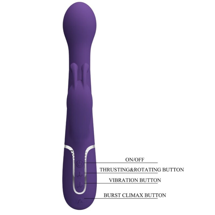 PRETTY LOVE DEJON VIBRADOR RABBIT 3 EN 1 MULTIFUNCION MORADO
