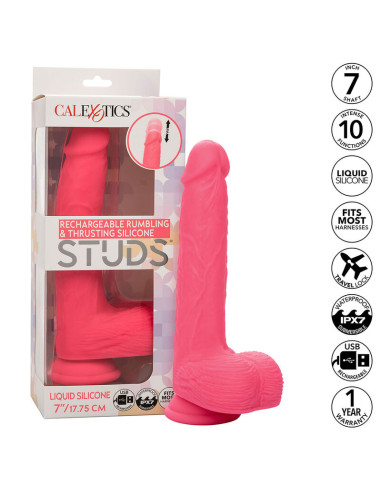 CALEXOTICS STUDS VIBRADOR REALISTICO 10 VIBRACIONES Y ROSA
