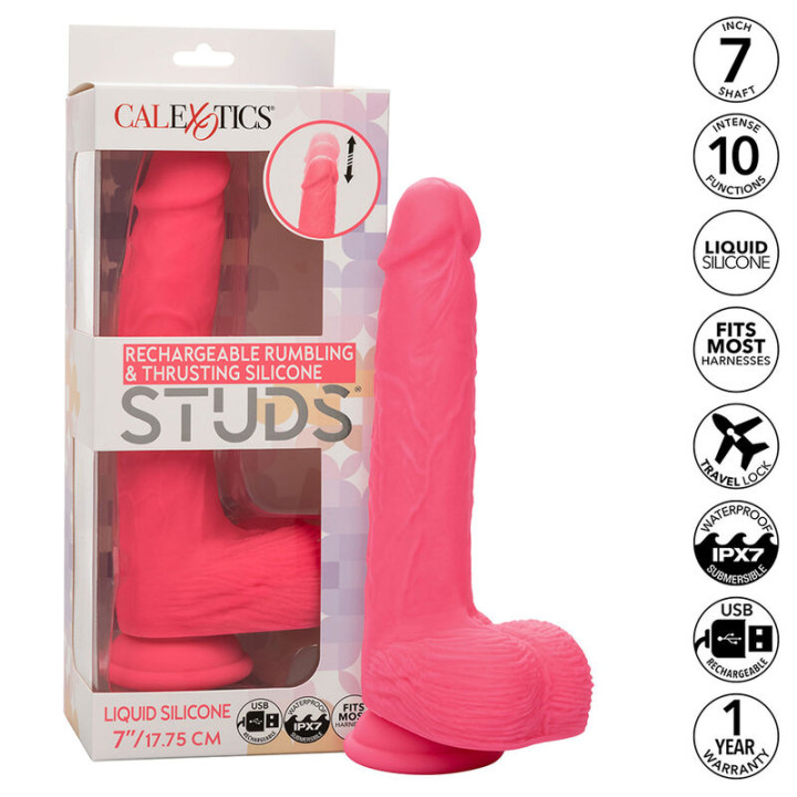 CALEXOTICS STUDS VIBRADOR REALISTICO 10 VIBRACIONES Y ROSA