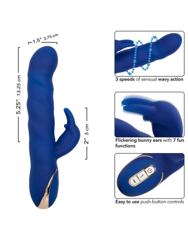CALEXOTICS JACK VIBRADOR RABBIT MOVIMIENTO DE ONDAS AZUL