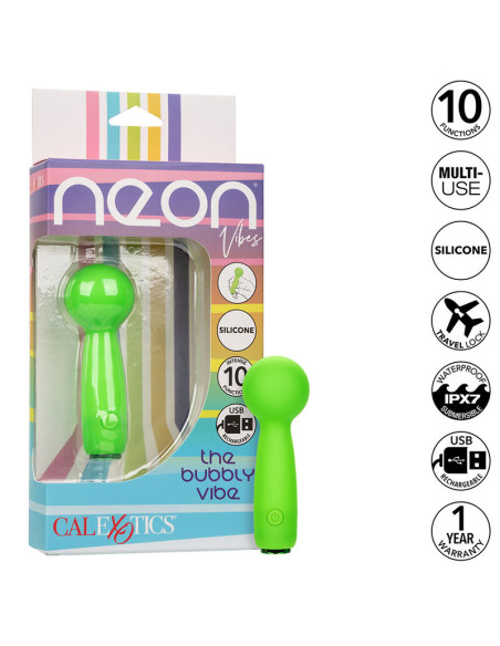 CALEXOTICS NEON VIBES THE BUBBLY VIBE MINI MASAJEADOR 10 VIBRACIONES VERDE CALEXOTICS NEON VIBES THE BUBBLY VIBE MINI MASAJEADOR 10 VIBRACIONES VERDE