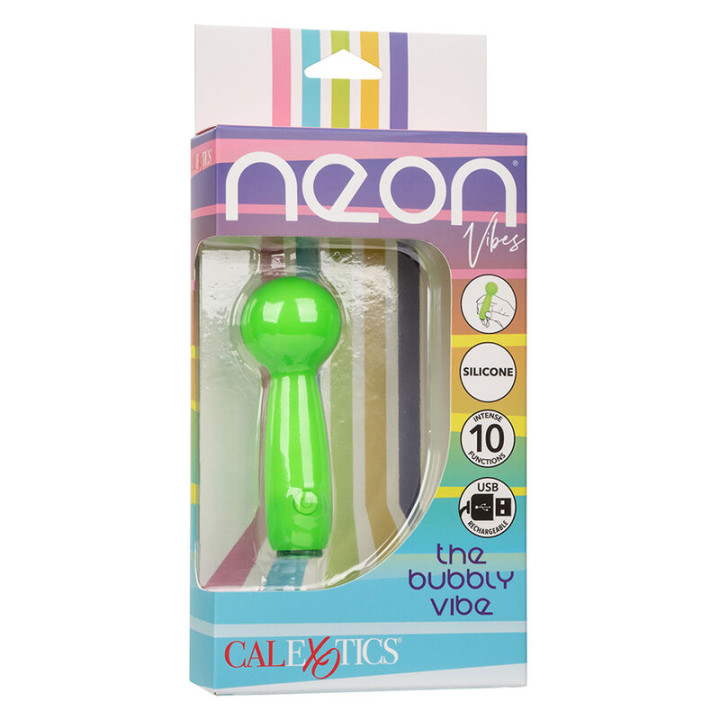 CALEXOTICS NEON VIBES THE BUBBLY VIBE MINI MASAJEADOR 10 VIBRACIONES VERDE