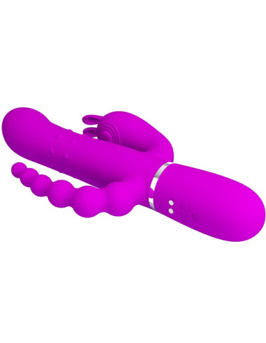 PRETTY LOVE CAMMY TRIPLE VIBRADOR MULTIFUNCION 4 EN 1 ROSA