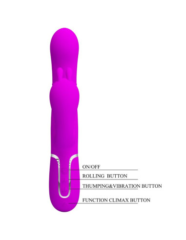 PRETTY LOVE CAMMY TRIPLE VIBRADOR MULTIFUNCION 4 EN 1 ROSA