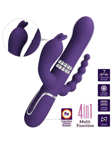 PRETTY LOVE CAMMY TRIPLE VIBRADOR MULTIFUNCION 4 EN 1 MORADO