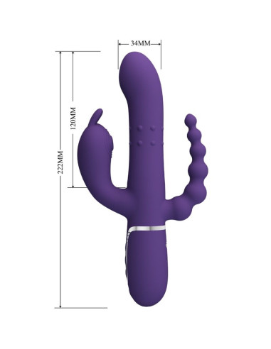 PRETTY LOVE CAMMY TRIPLE VIBRADOR MULTIFUNCION 4 EN 1 MORADO