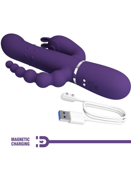 PRETTY LOVE CAMMY TRIPLE VIBRADOR MULTIFUNCION 4 EN 1 MORADO PRETTY LOVE CAMMY TRIPLE VIBRADOR MULTIFUNCION 4 EN 1 MORADO