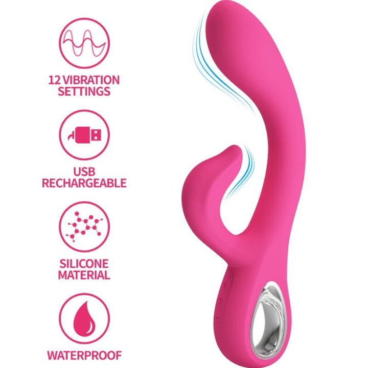 PRETTY LOVE FRITZ VIBRADOR RABBIT 12 VIBRACIONES ROSA
