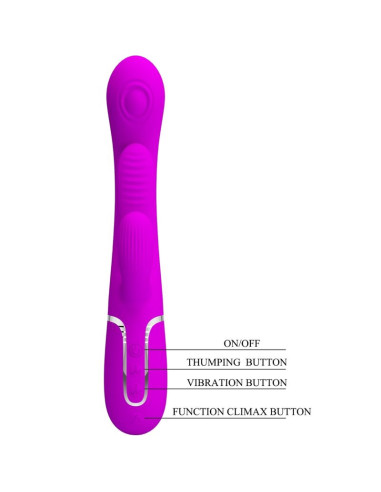 PRETTY LOVE SHANIA TRIPLE VIBRADOR RABBIT MULTIFUNCION ROSA