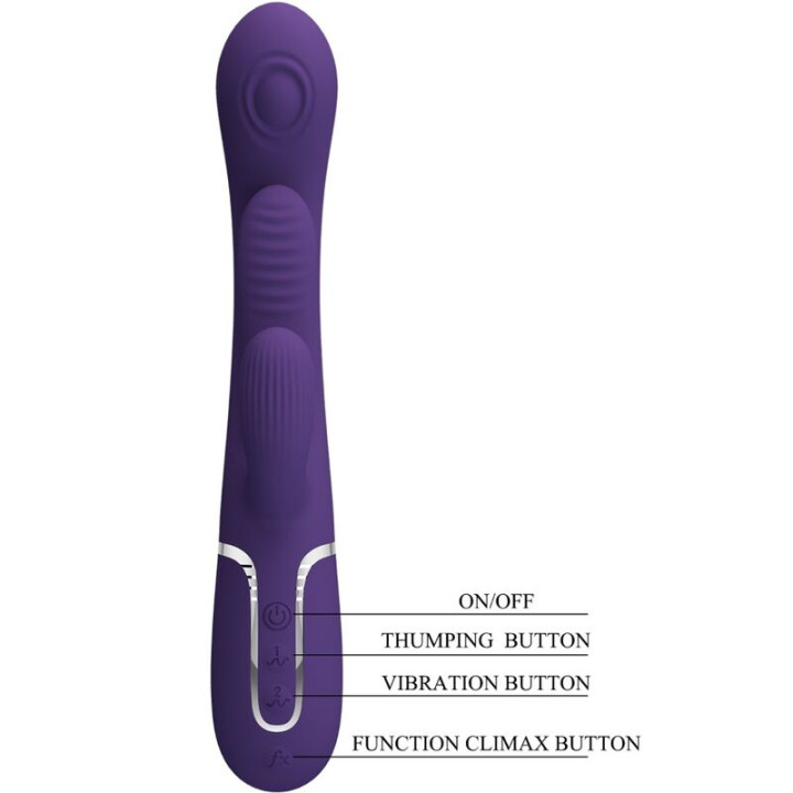 PRETTY LOVE SHANIA TRIPLE VIBRADOR RABBIT MULTIFUNCION MORADO