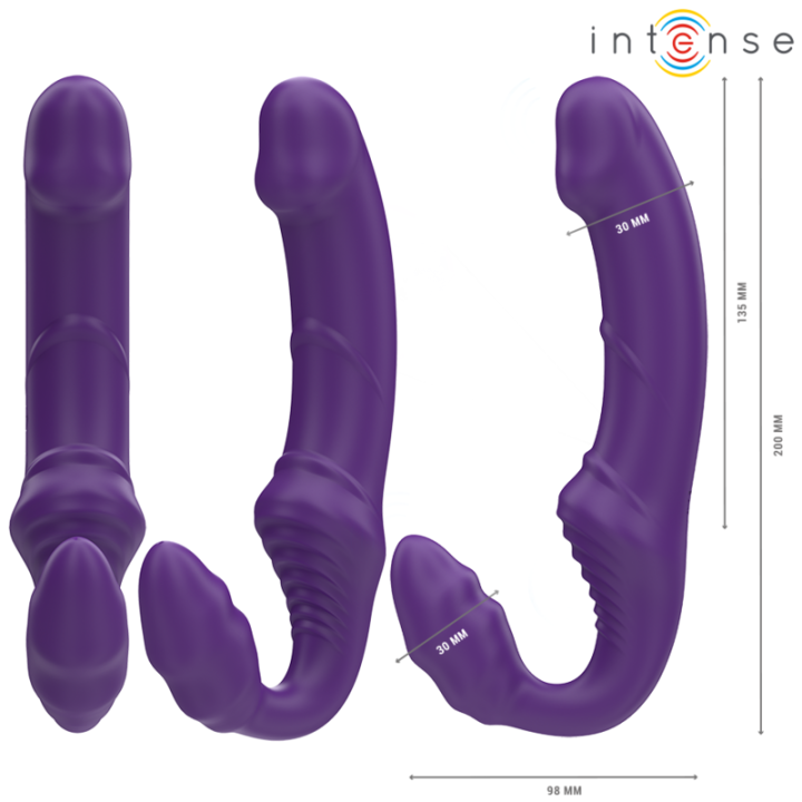INTENSE JILL VIBRADOR DOBLE 20 CM VIOLETA CONTROL REMOTO
