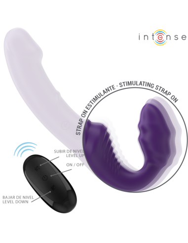 INTENSE JILL VIBRADOR DOBLE 20 CM VIOLETA CONTROL REMOTO