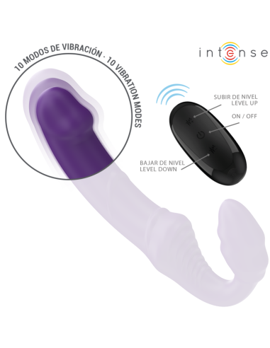 INTENSE JILL VIBRADOR DOBLE 20 CM VIOLETA CONTROL REMOTO