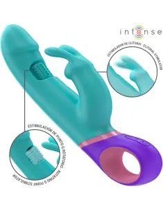 INTENSE MONICA VIBRADOR RABBIT CON ESTIMULADOR ROTATORIO DEL PUNTO G AZUL