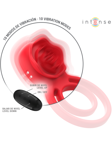 INTENSE GAIL ROSA ESTIMULADORA 10 VIBRACIONES ROJO CONTROL REMOTO