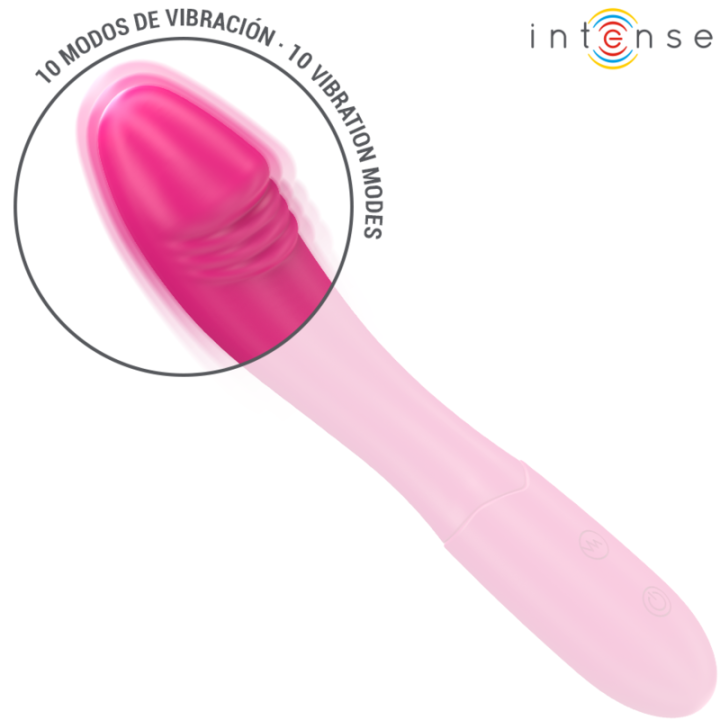 INTENSE BELINDA VIBRADOR 19 CM FLEXIBLE 10 VIBRACIONES ROSA